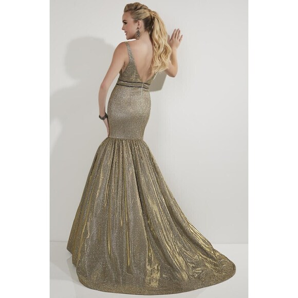 Studio 17 Glitter Sparkle Mermaid Gown 12741 Bronze Multi - Picture 2 of 6